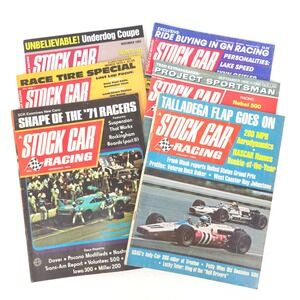 Stock Car Racing Magazine 6 Issues Hot Rod Racing NHRA Garage Art Vintage NASCAR